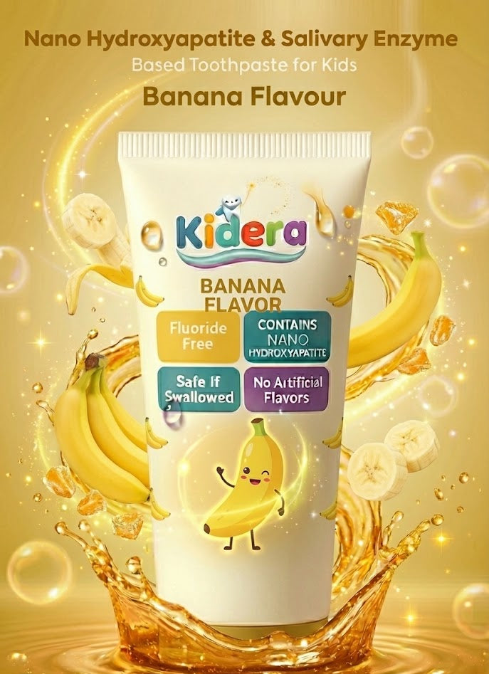 Kidera Kids Toothpaste – Banana Flavor (Fluoride-Free & Safe)