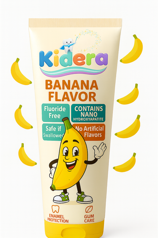 Kidera Kids Toothpaste – Banana Flavor (Fluoride-Free & Safe)