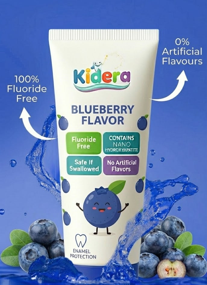 Kidera Kids Toothpaste – Blueberry Flavor (Fluoride-Free & Safe)