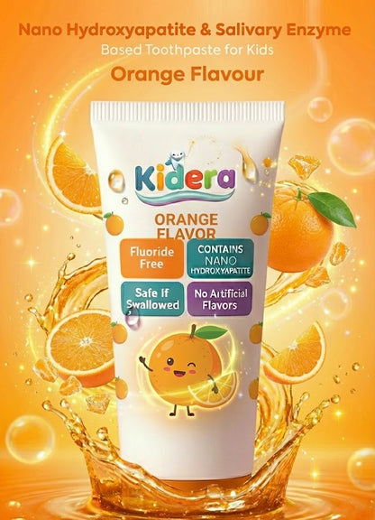 Kidera Kids Toothpaste – Orange Flavor (Fluoride-Free & Safe)