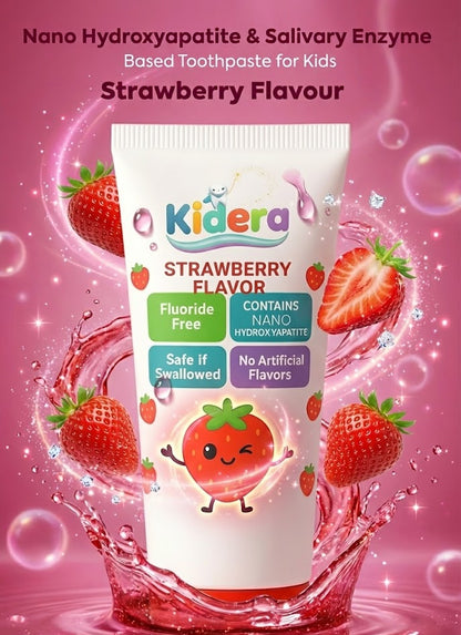 Kidera Kids Toothpaste – Strawberry Flavor (Fluoride-Free & Safe)