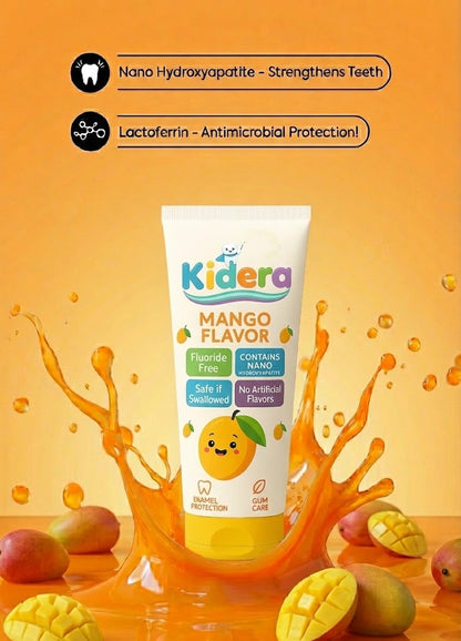 Kidera Kids Toothpaste – Mango Flavor (Fluoride-Free & Safe)
