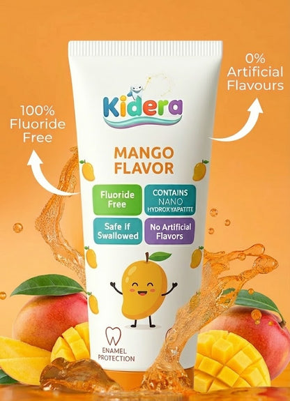 Kidera Kids Toothpaste – Mango Flavor (Fluoride-Free & Safe)