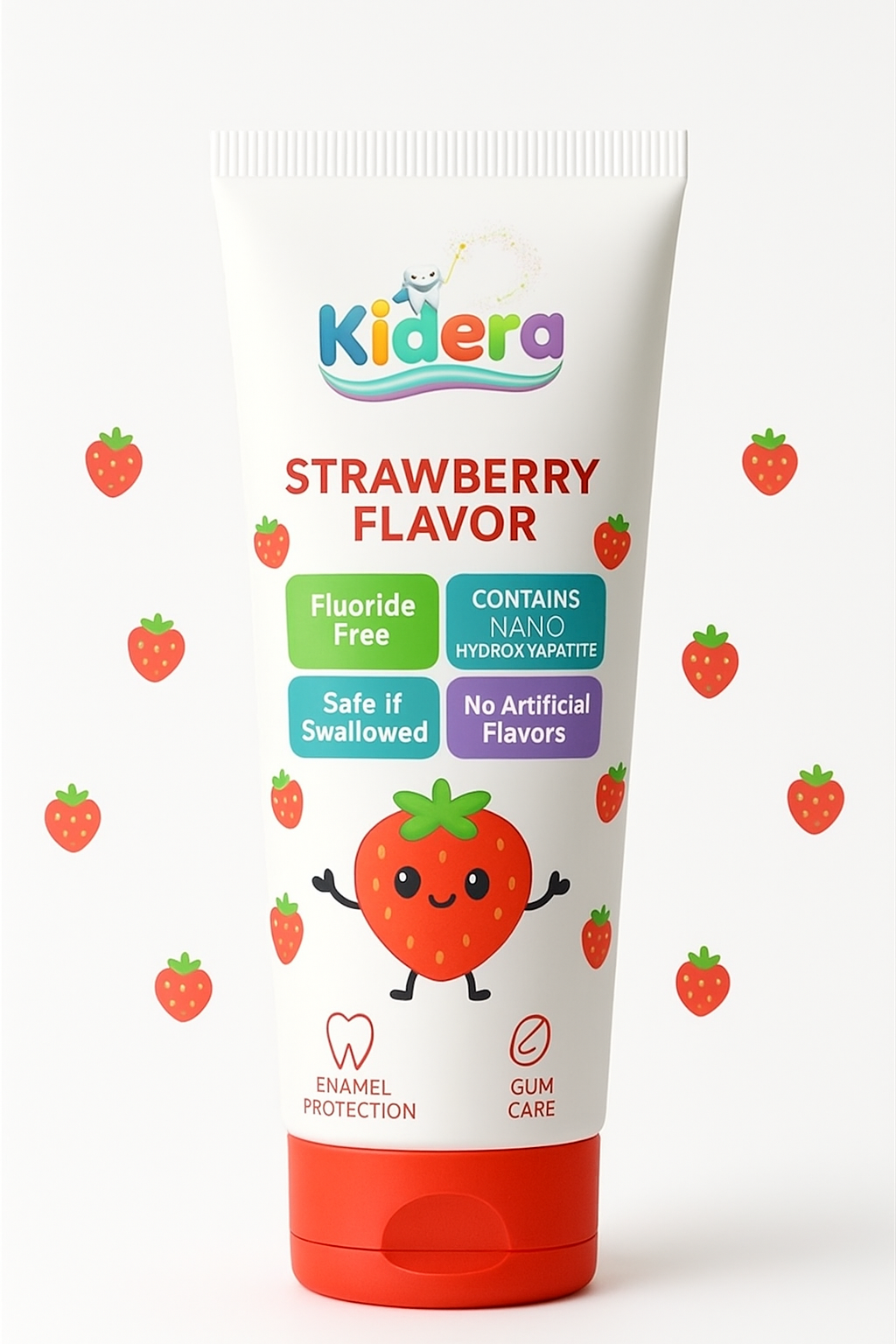 Kidera Kids Toothpaste – Strawberry Flavor (Fluoride-Free & Safe)