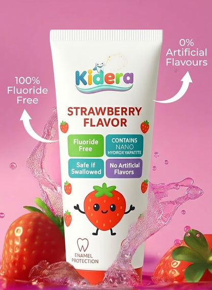 Kidera Kids Toothpaste – Strawberry Flavor (Fluoride-Free & Safe)