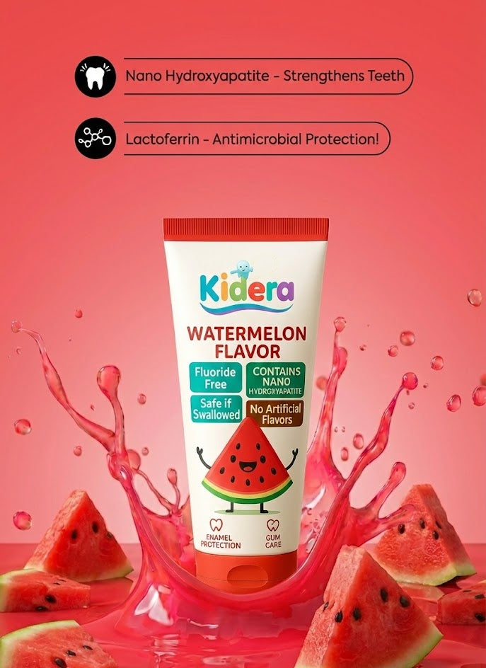 Kidera Kids Toothpaste – Watermelon Flavor (Fluoride-Free & Safe)