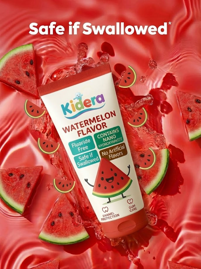 Kidera Kids Toothpaste – Watermelon Flavor (Fluoride-Free & Safe)